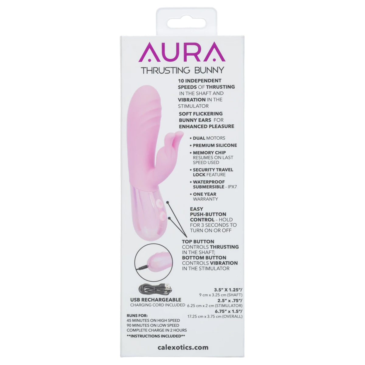 CalExotics® Aura – Thrusting Bunny Vibrator – Pink