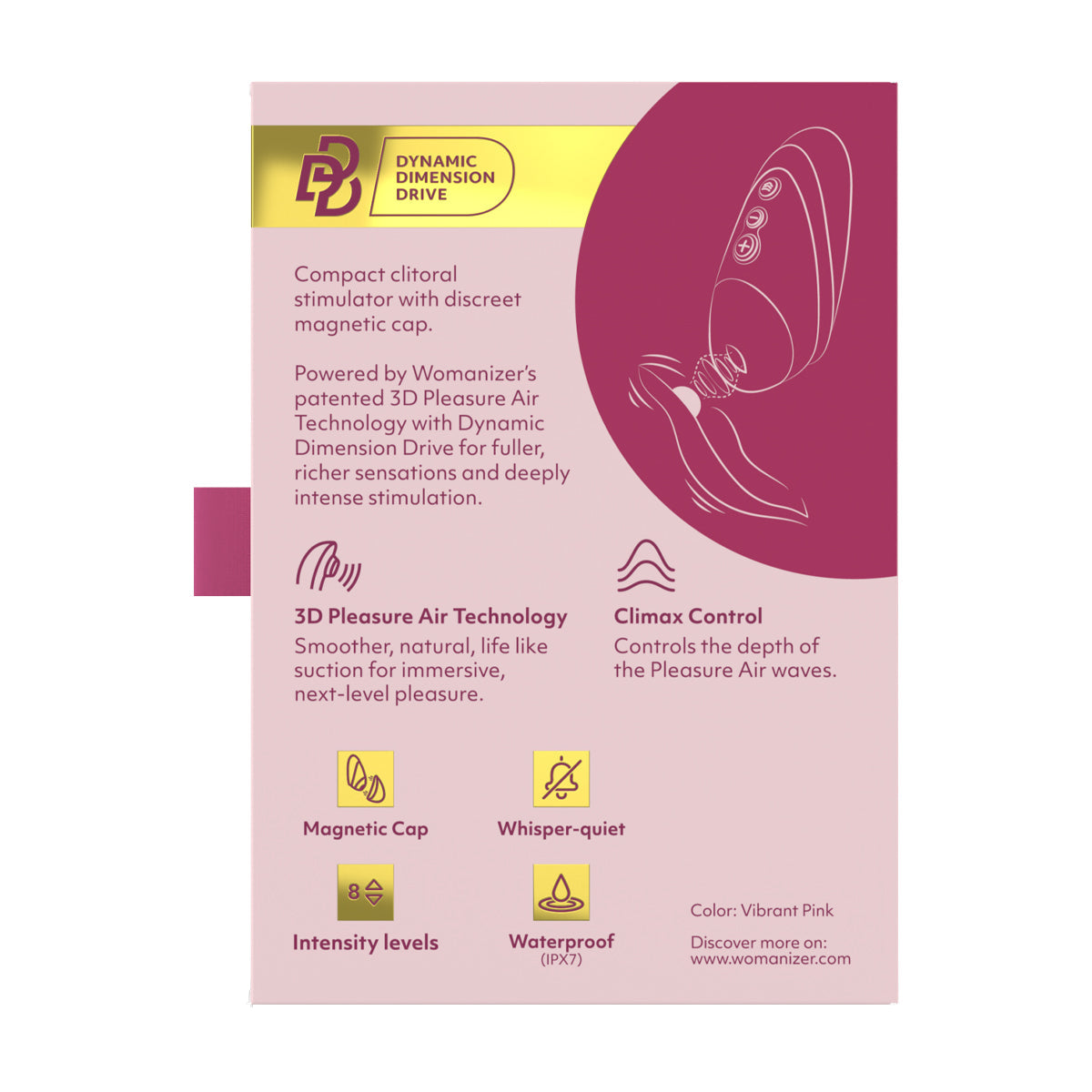 Womanizer® - Next Liberty – Clitoral Stimulator – Vibrant Pink