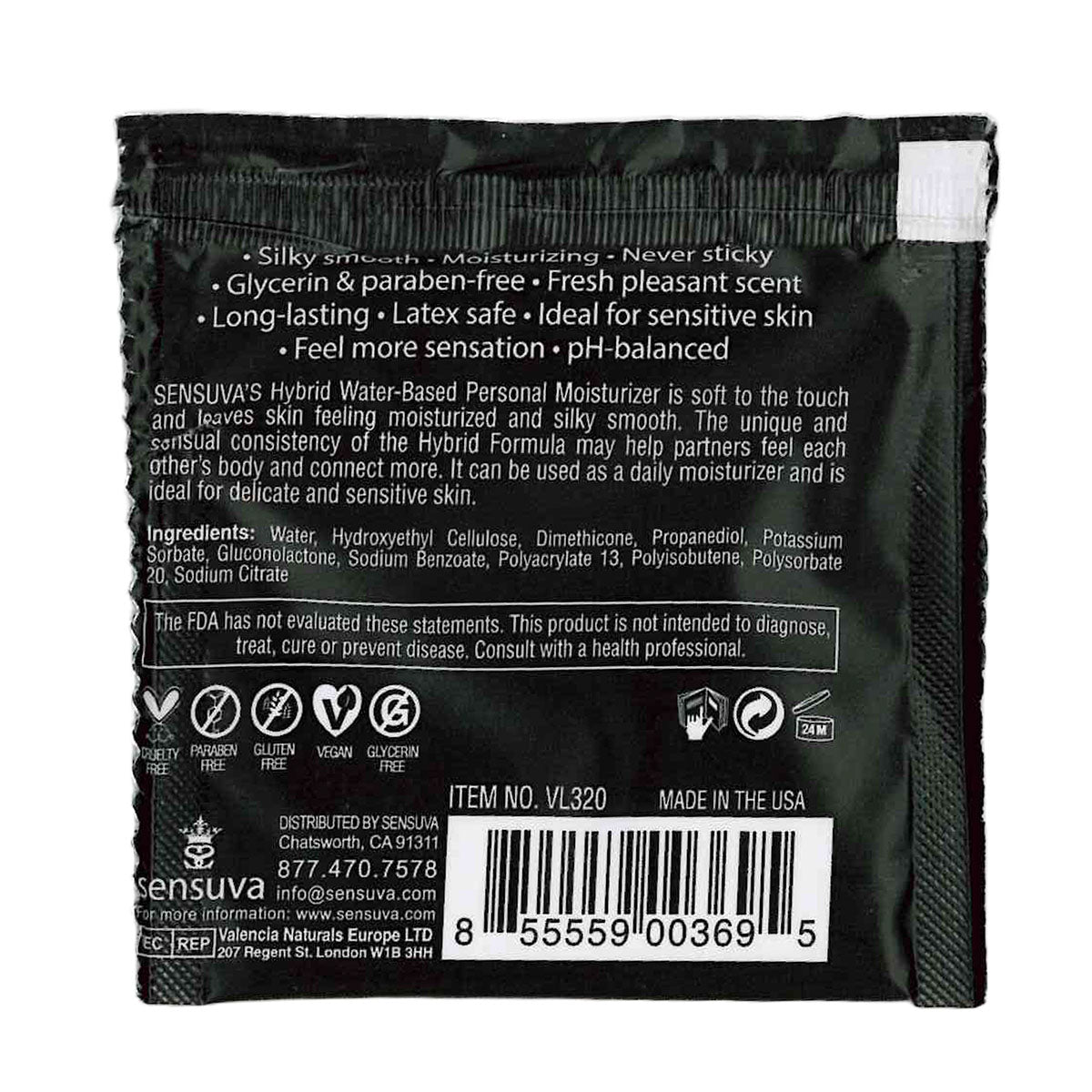sensuva – Hybrid Formula Personal Moisturizer Foil - 6ml/0.20 fl oz. - Original