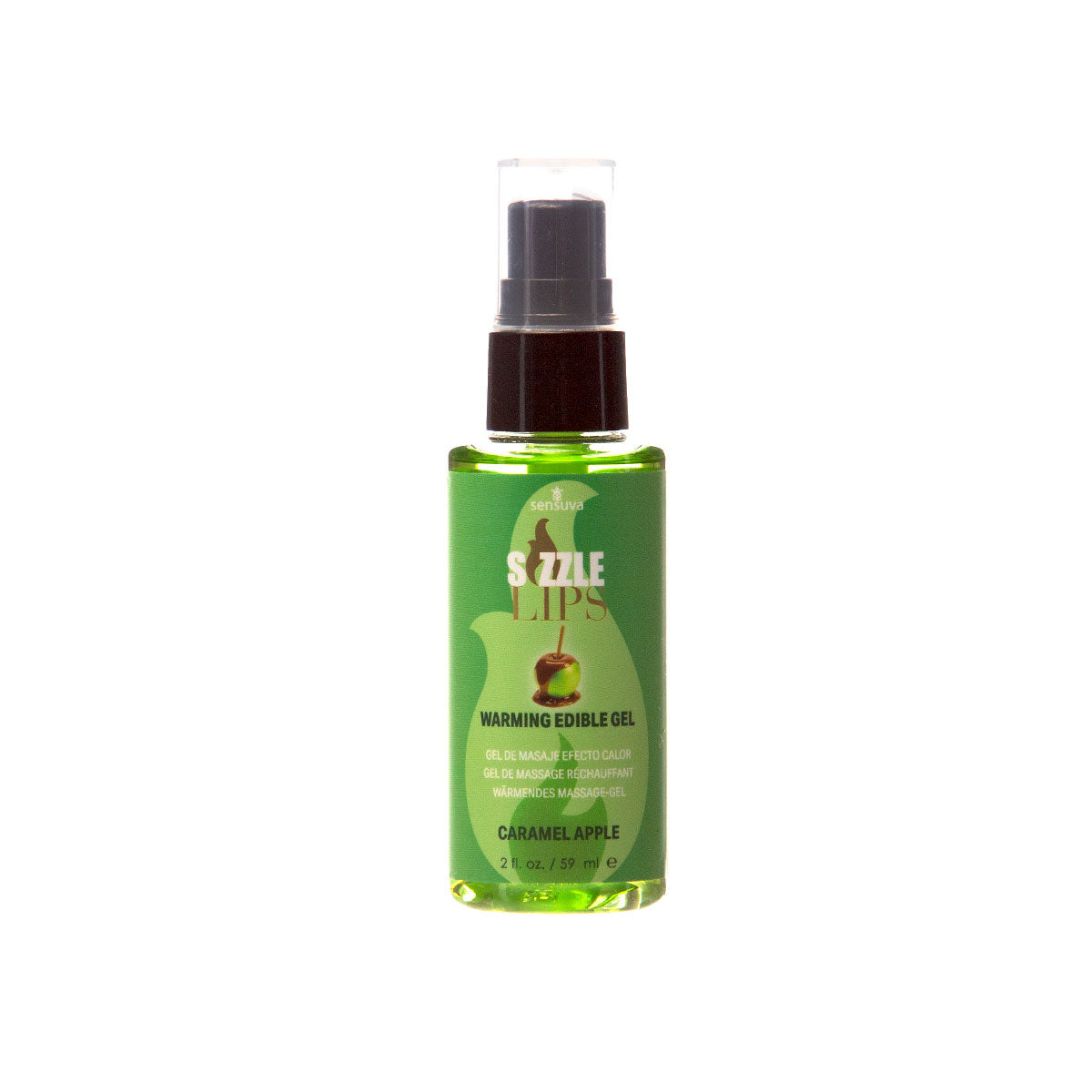 Sensuva Sizzle Lèvres Gel Comestible Échauffant Pomme Caramel 57 g.