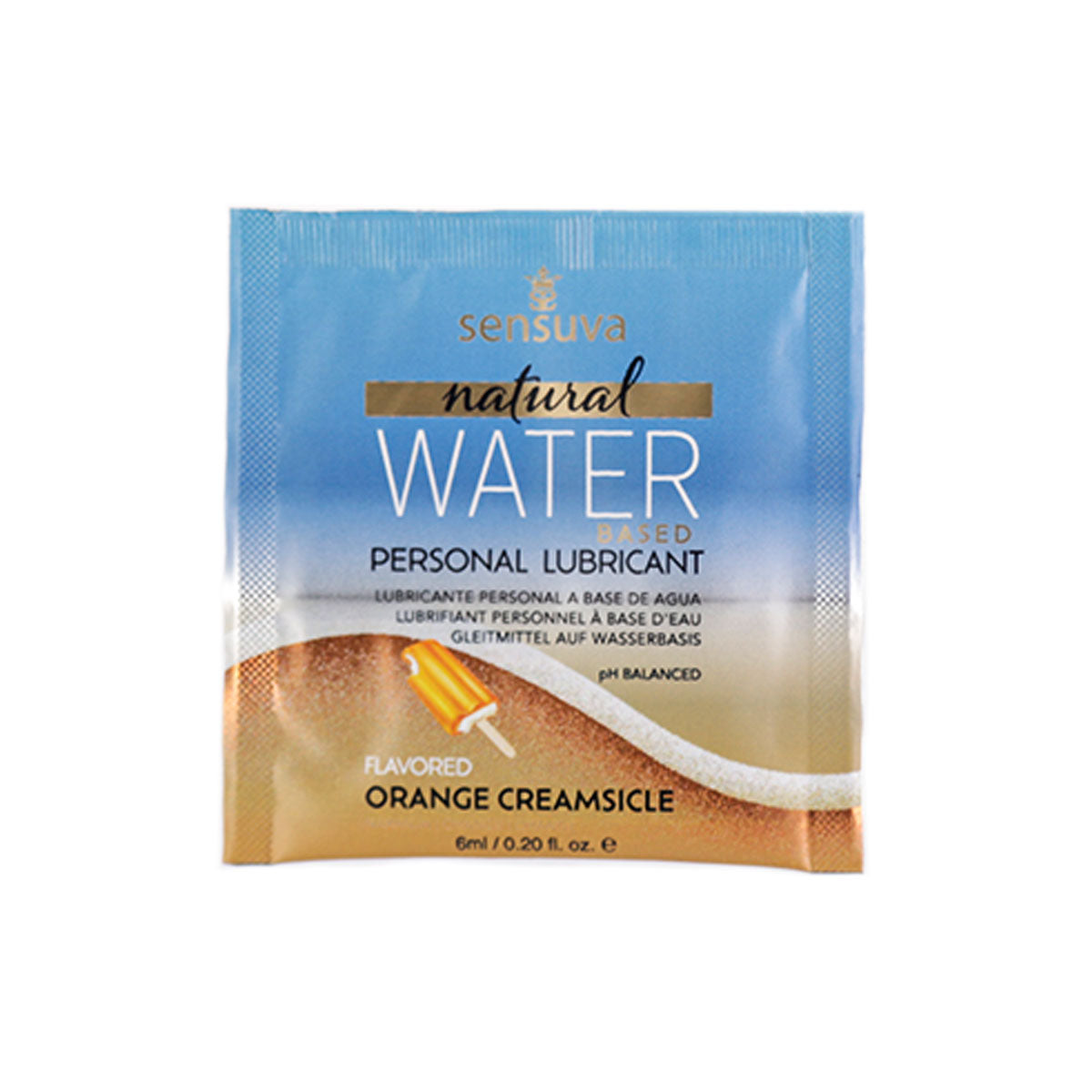 Sensuva Naturel à base d'eau – Hydratant personnel aromatisé - 6ml/0.2oz, Orange Creamsicle
