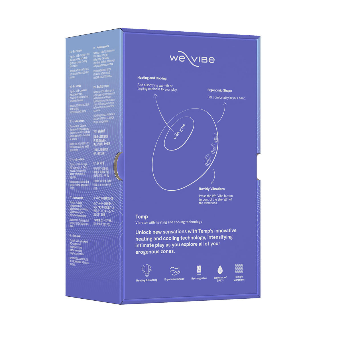 We-Vibe® Temp Masseur Chauffant et Refroidissant – Bleu lavande