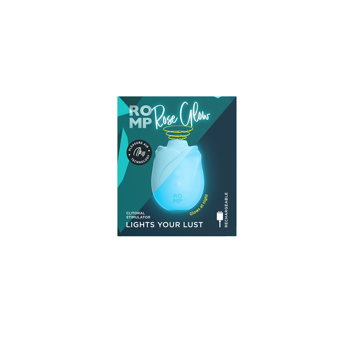 ROMP – Rose Glow – Clitoral Stimulator – Glow-In-The-Dark Blue