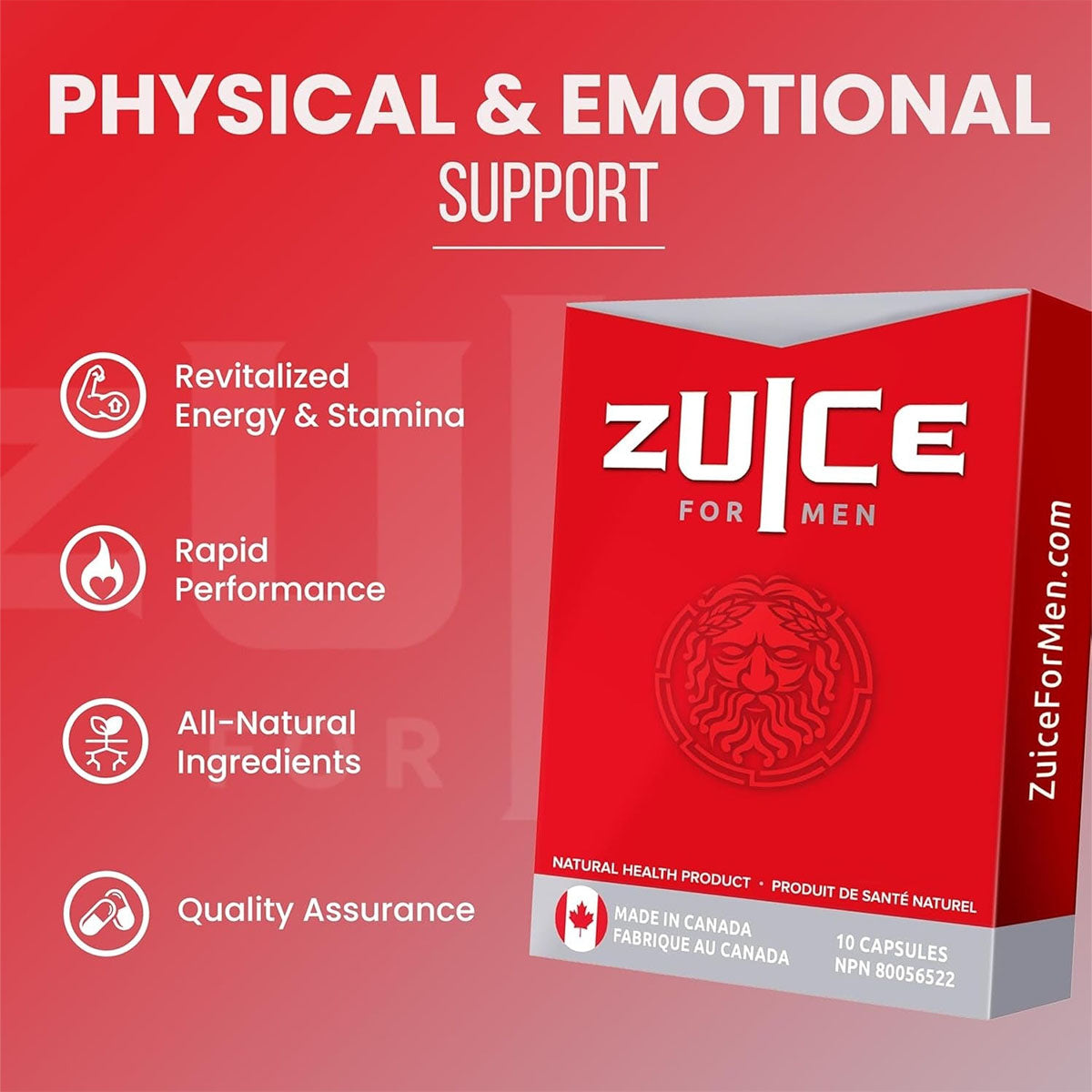 ZUICE pour hommes Formule d'amélioration masculine - 2 gélules