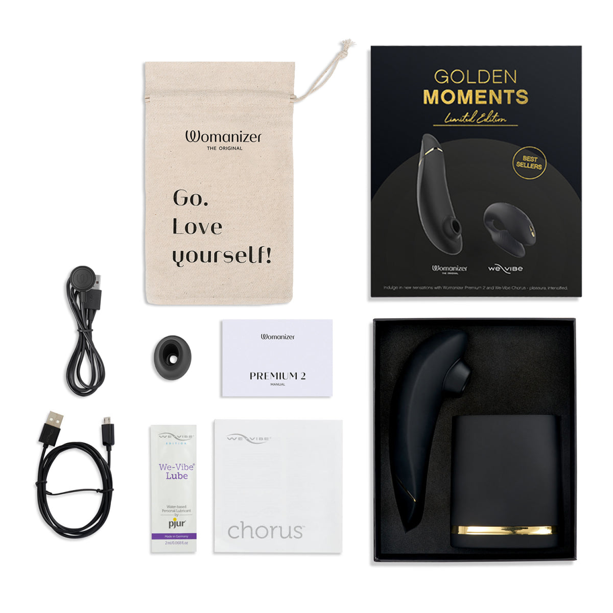 We-Vibe® & Womanizer - Golden Moments 2.0 - Coffret Cadeau Édition Limitée - Noir
