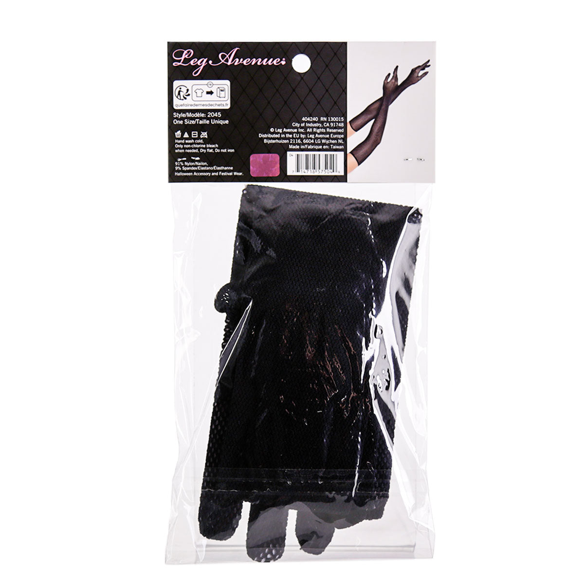 Gants longs Leg Avenue noirs – Taille unique
