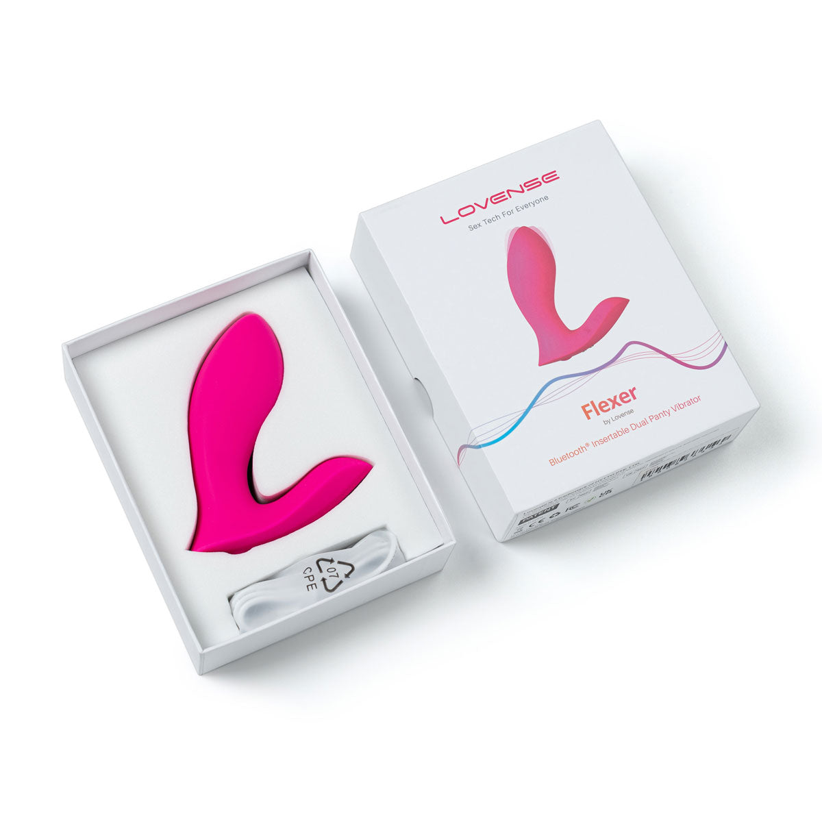 Lovense - Flexer - Bluetooth® Insertable Dual Panty Vibrator - Pink