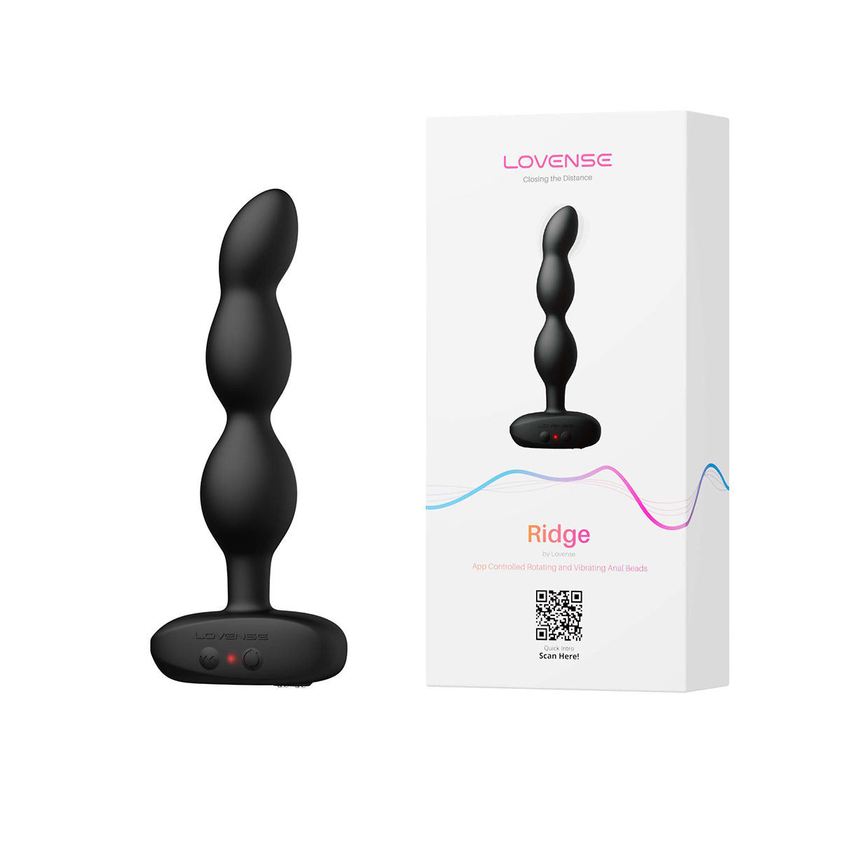 Lovense - Ridge Vibrating / Rotating Anal Beads - Black