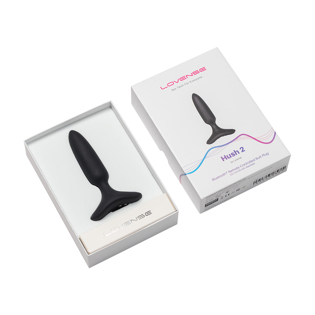 Lovense - Hush 2 Vibrating Bluetooth® Remote-Controlled Butt Plug - 1" - Black