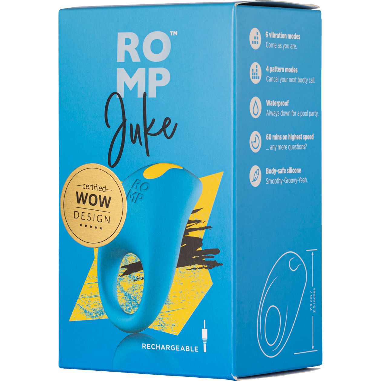 ROMP - Juke - Vibrating Cock Ring - Blue