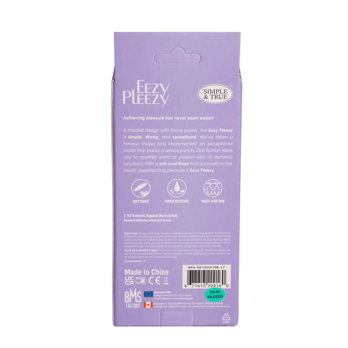 Eezy Pleezy - Vibrateur Classique 5.5" - Violet