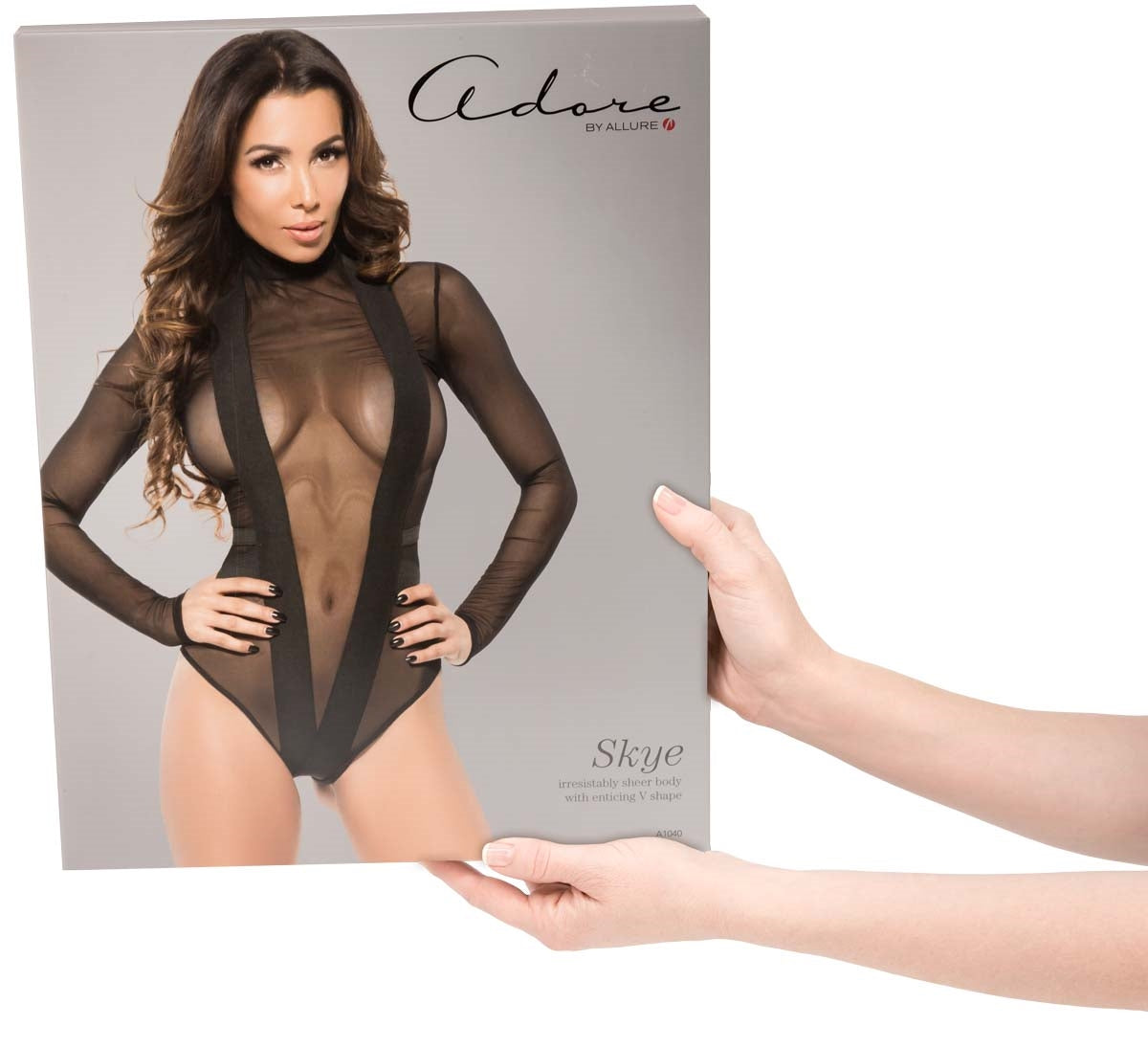 Skye - Sheer Bodysuit with Bands - Black - L