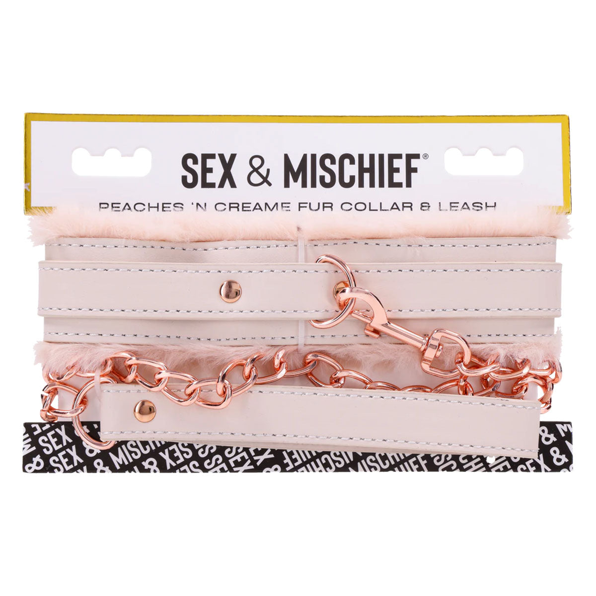 SportSheets Sexe et Méfaits Collier et Laisse en Fourrure Pêches et Crème
