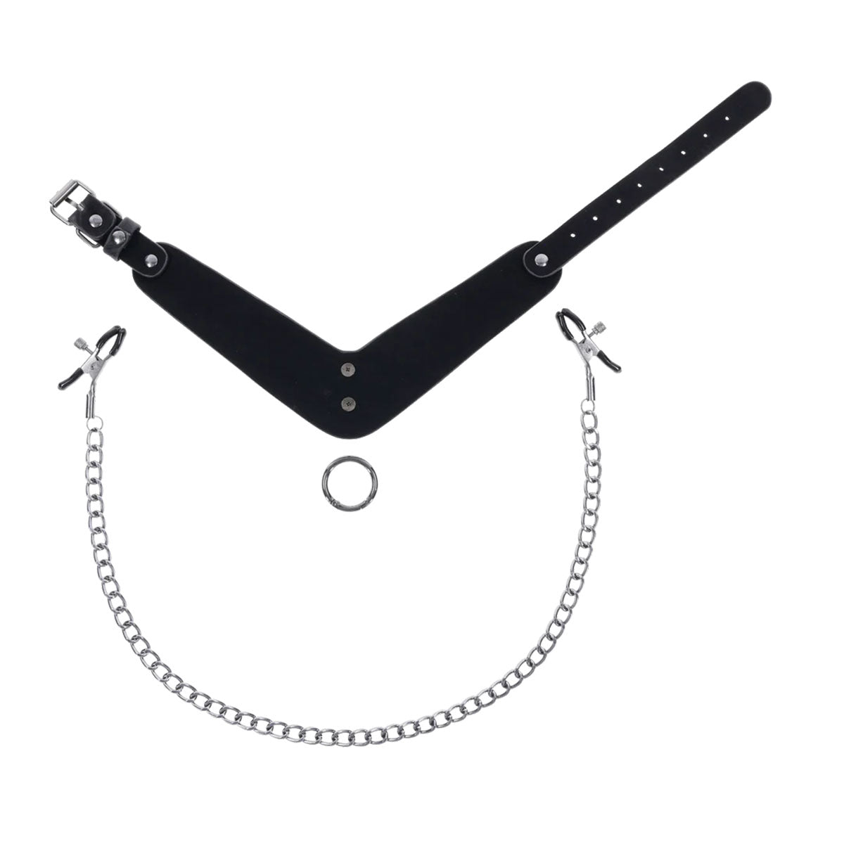 SportSheets Velvet Noir Collar & Removable Clamps