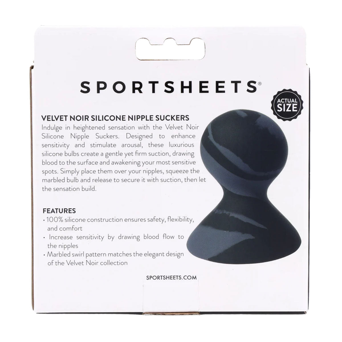 SportSheets Velvet Noir Téteurs de Mamelons en Silicone