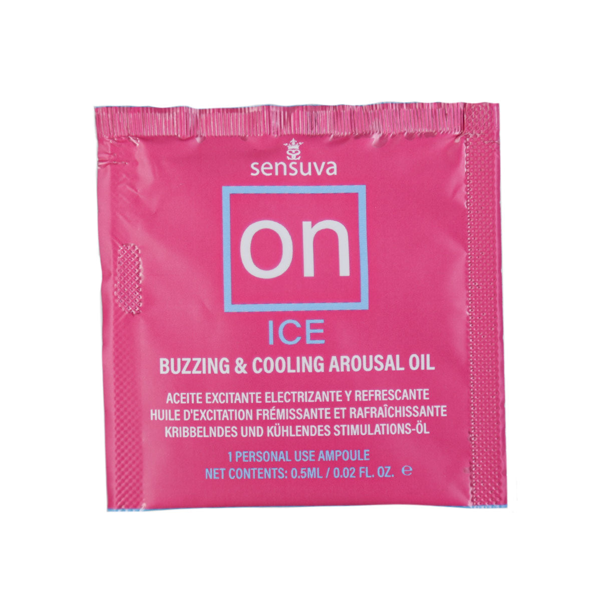 Sensuva – ON - ICE - Huile d'excitation féminine vibrante et rafraîchissante – Sachet 0,5 ml/0,002 fl oz.