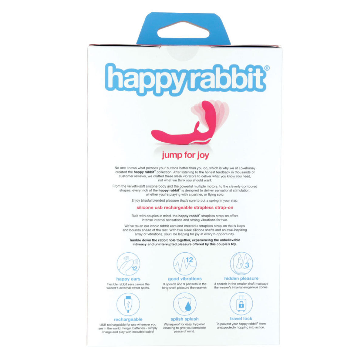 Happy Rabbit - Godemichet sans bretelles - Rose