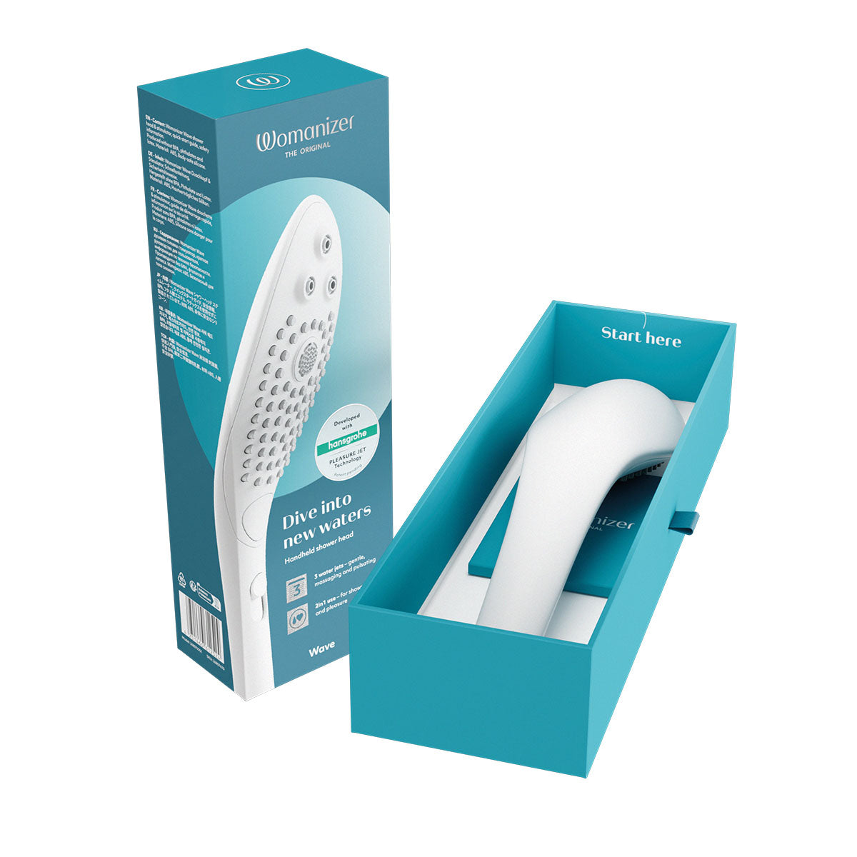 Womanizer - Wave - Combined Shower Head & Water Massage Clitoral Stimulator - White