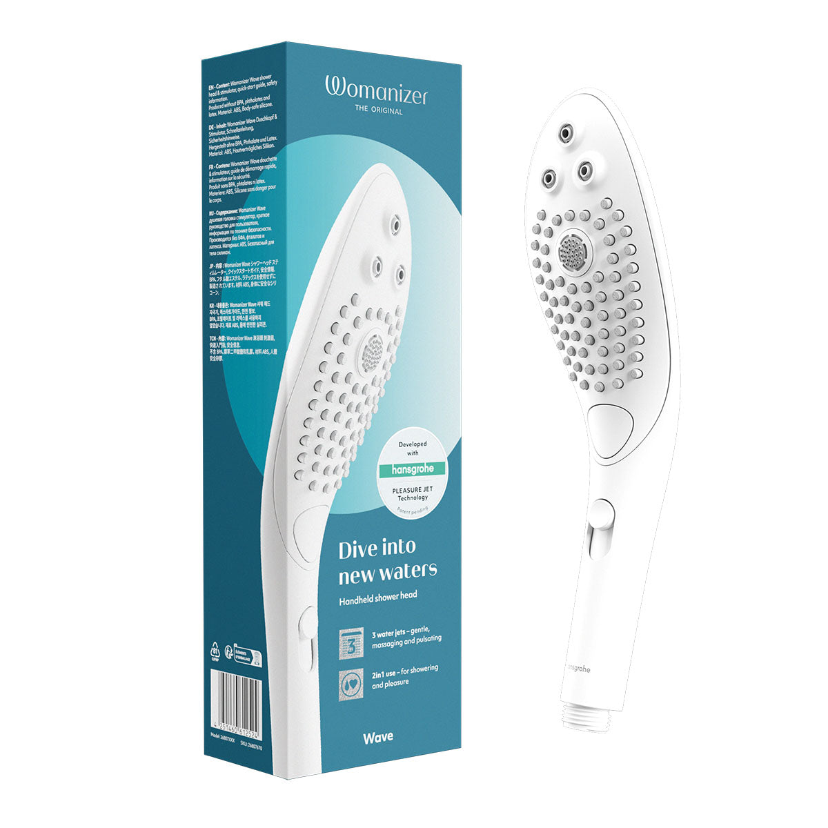 Womanizer - Wave - Combined Shower Head & Water Massage Clitoral Stimulator - White
