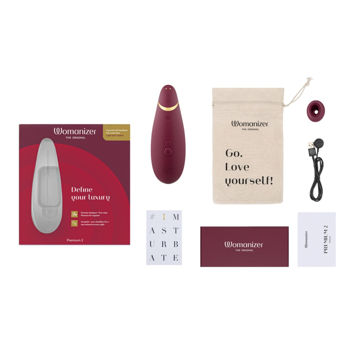 Womanizer - Premium 2 - Clitoral Stimulator - Bordeaux
