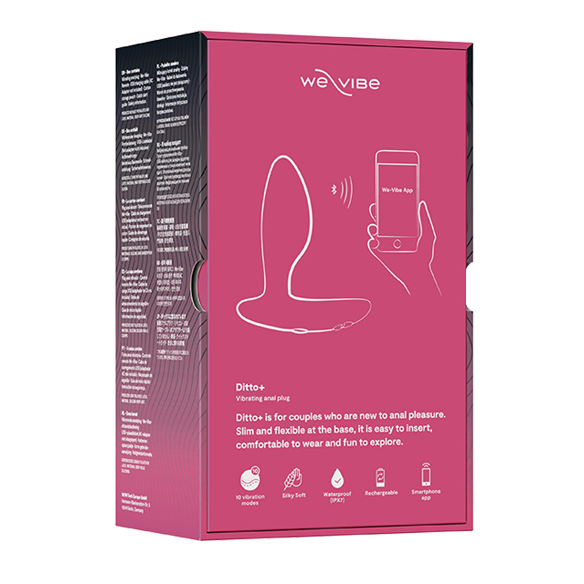 We-Vibe® Ditto+ - Plug Anal Vibrant avec Télécommande - Rose Cosmique
