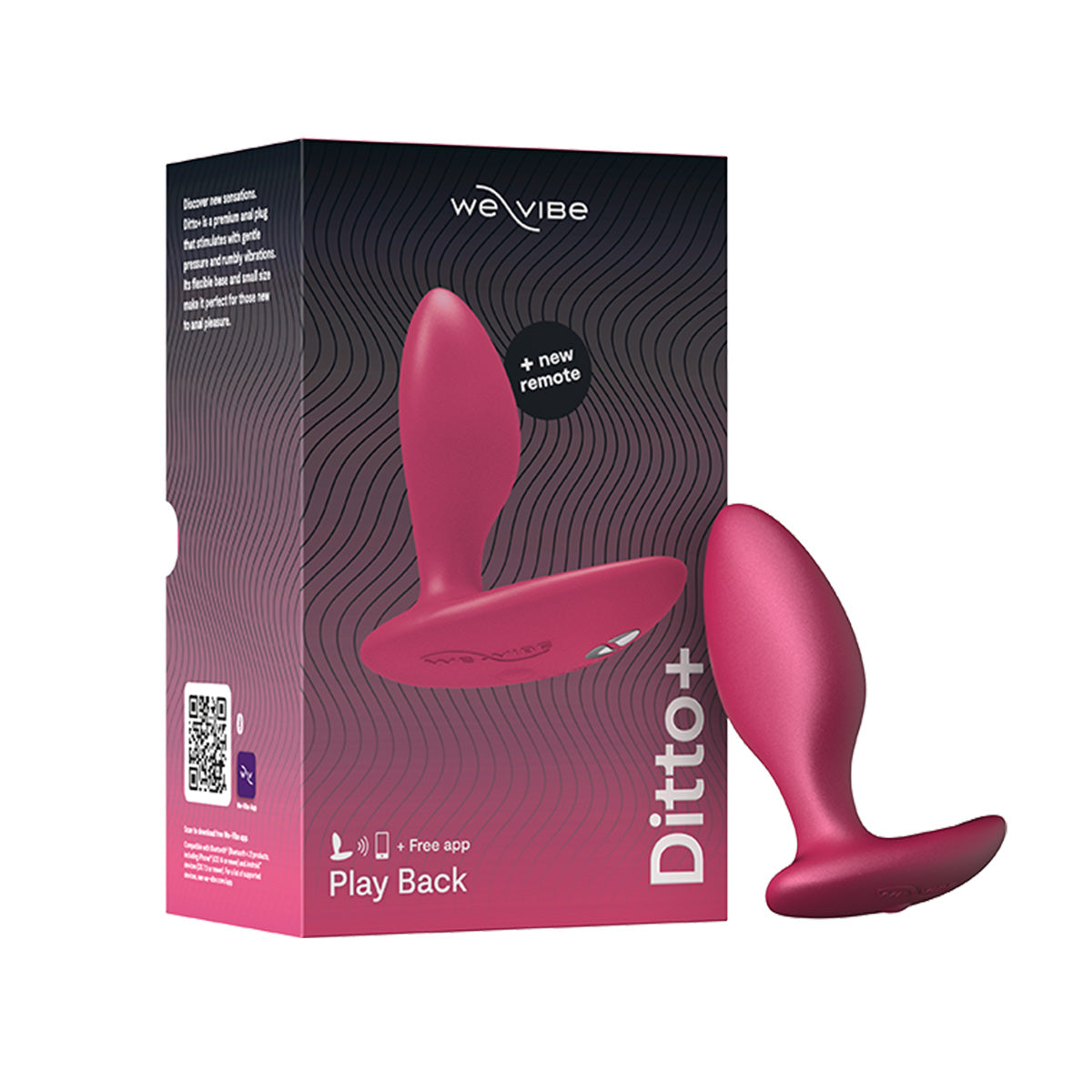 We-Vibe® Ditto+ - Plug Anal Vibrant avec Télécommande - Rose Cosmique