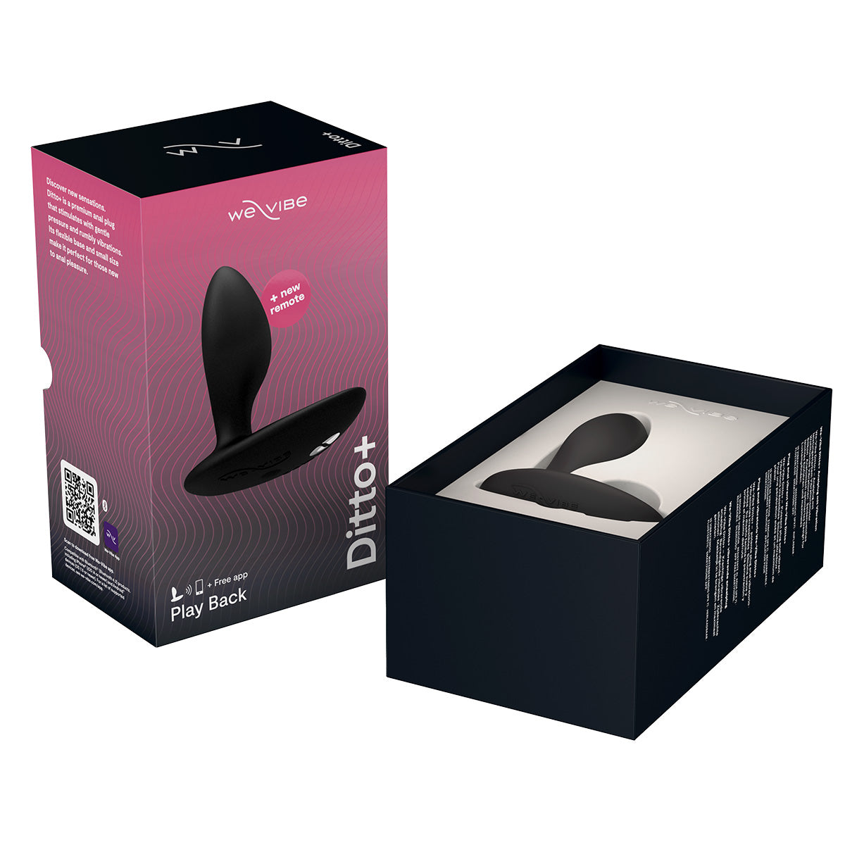 We-Vibe® Ditto+ - Vibrating Anal Plug with Remote - Satin Black