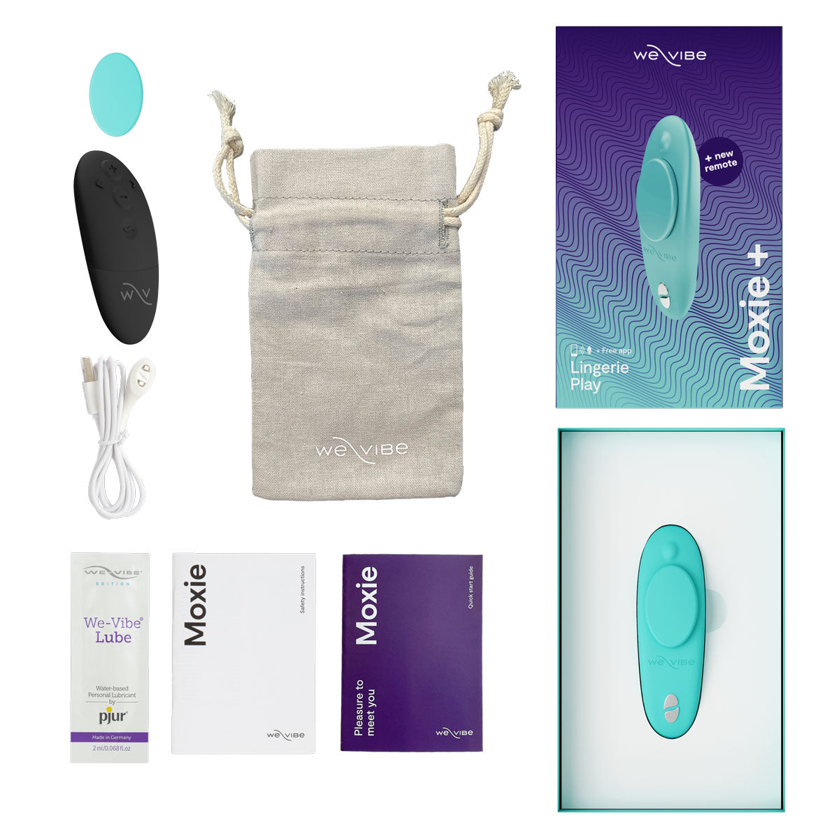 We-Vibe® Moxie+ - Wearable Clitoral Vibrator - Aqua