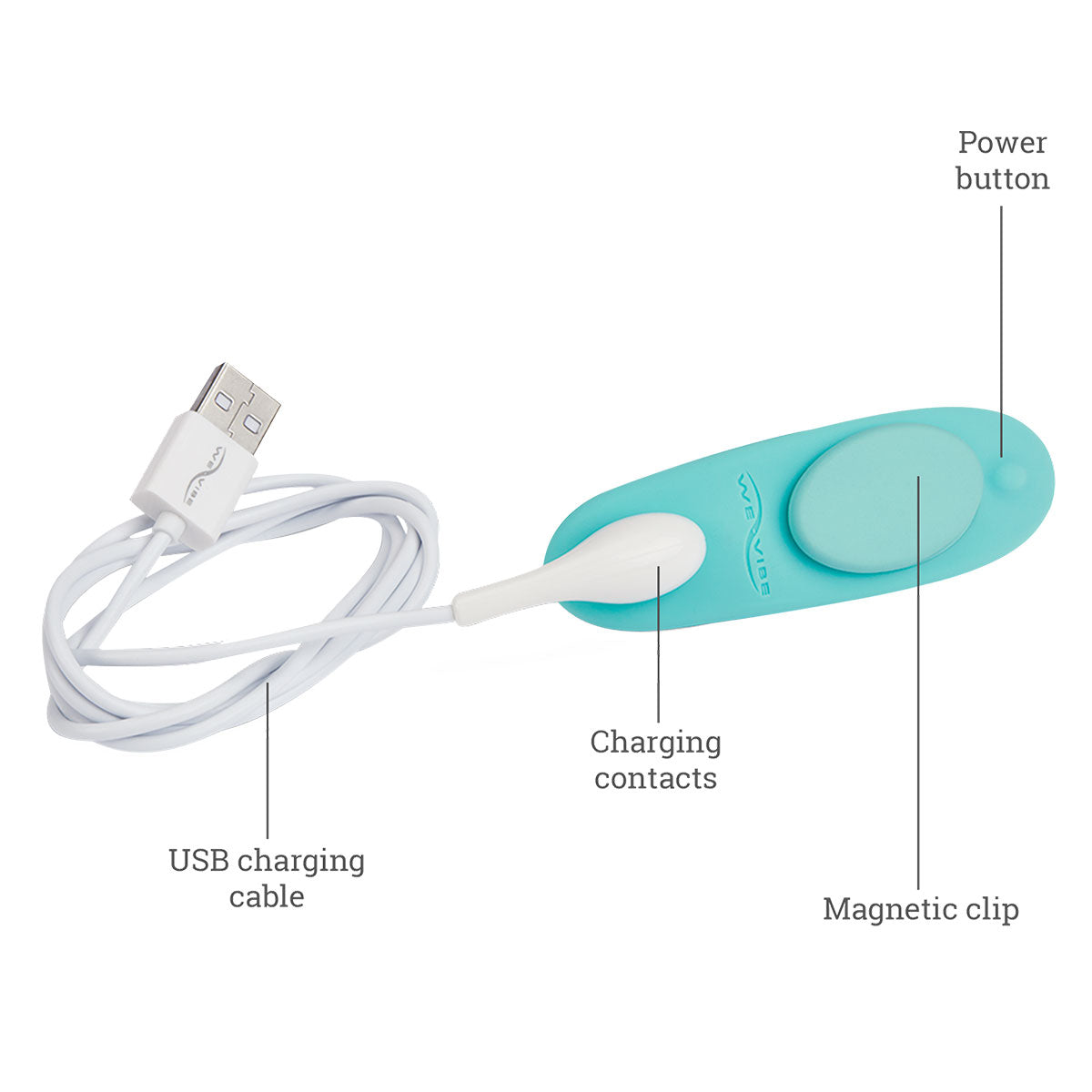 We-Vibe® Moxie+ - Wearable Clitoral Vibrator - Aqua