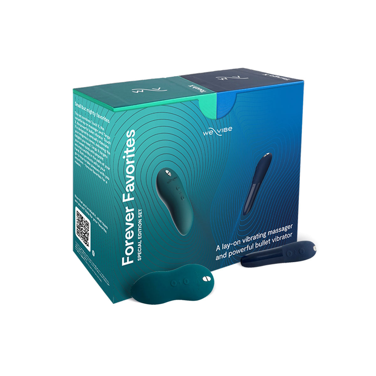 Les favoris de toujours We-Vibe® - Ensemble édition spéciale Masseur vibrant à poser et Vibrateur-balle - Velours/Bleu nuit