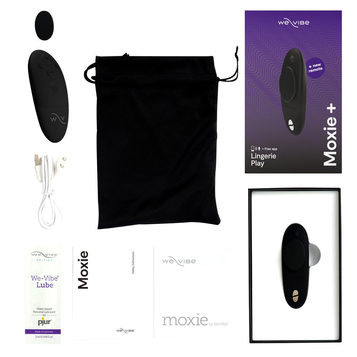 We-Vibe® Moxie+ - Wearable Clitoral Vibrator - Black