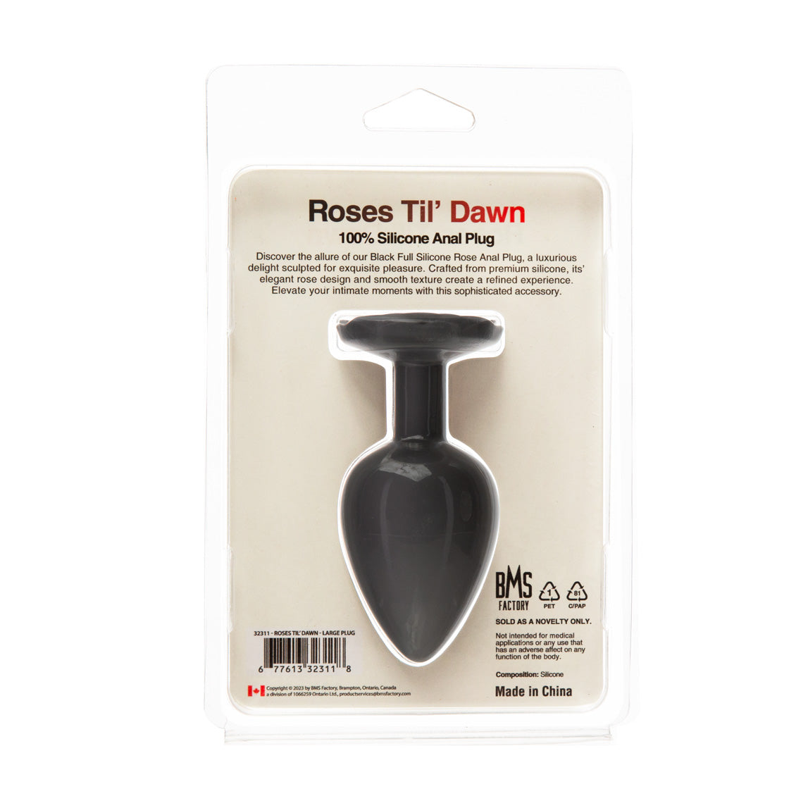 Roses Til' Dawn - Plug Anal en Silicone - Grand Modèle