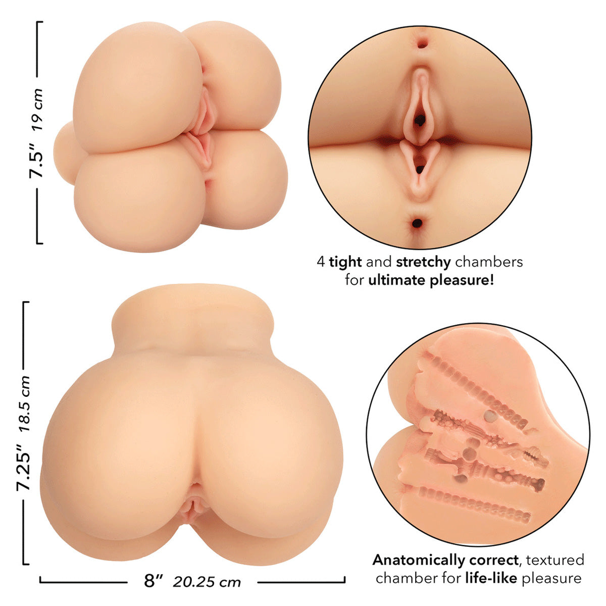 CALEXOTICS® - Stroke It Double Fuck - 7 LBS / 3.2 KG - Ivory