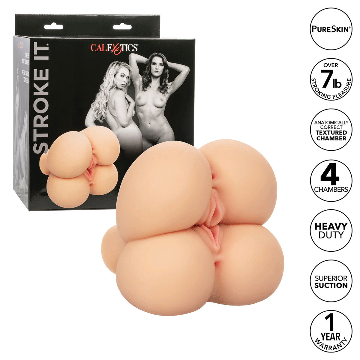 CALEXOTICS® - Stroke It Double Fuck - 7 LBS / 3.2 KG - Ivory