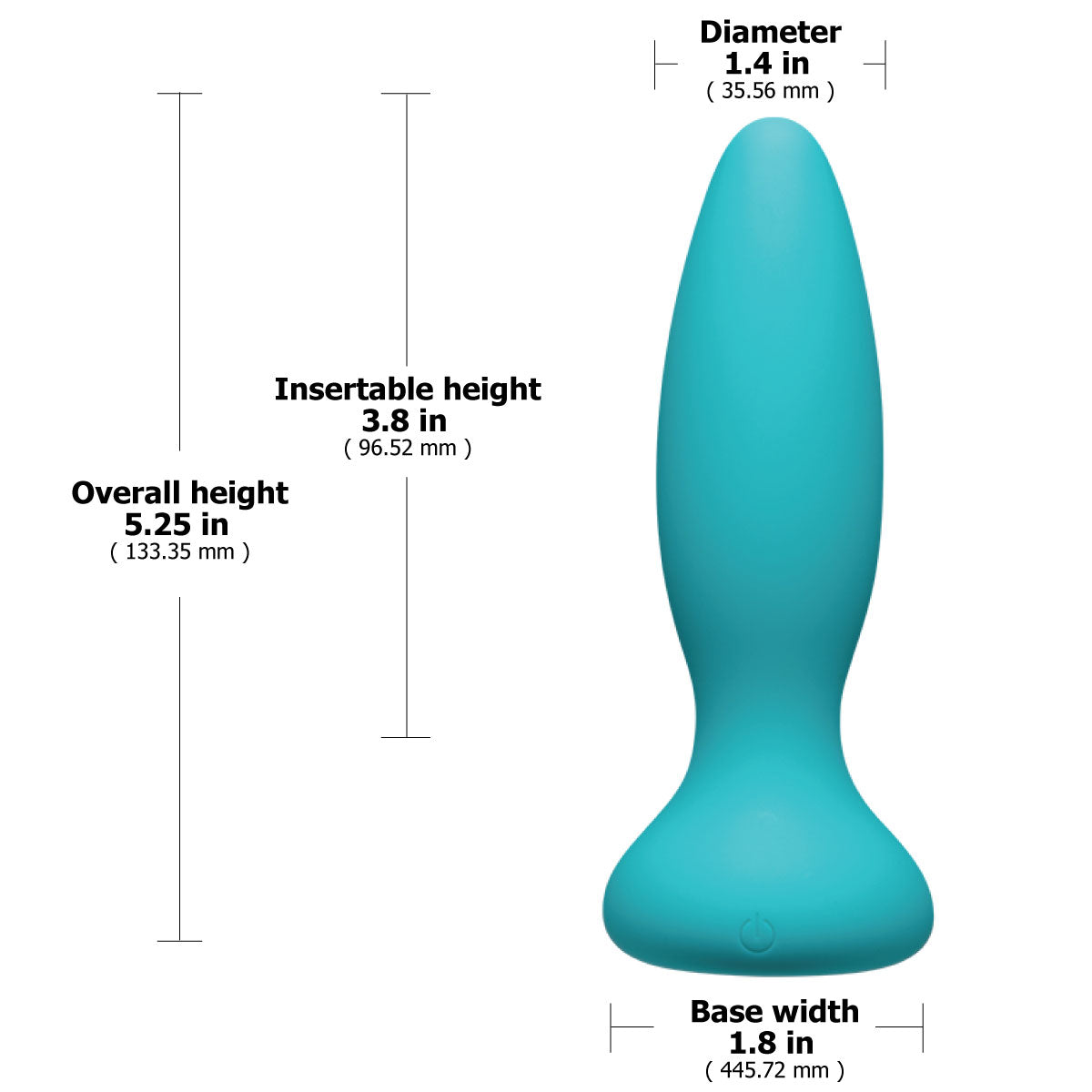 Doc Johnson A Play Adventurous VIBE – Plug anal vibrant en silicone avec télécommande – Bleu sarcelle