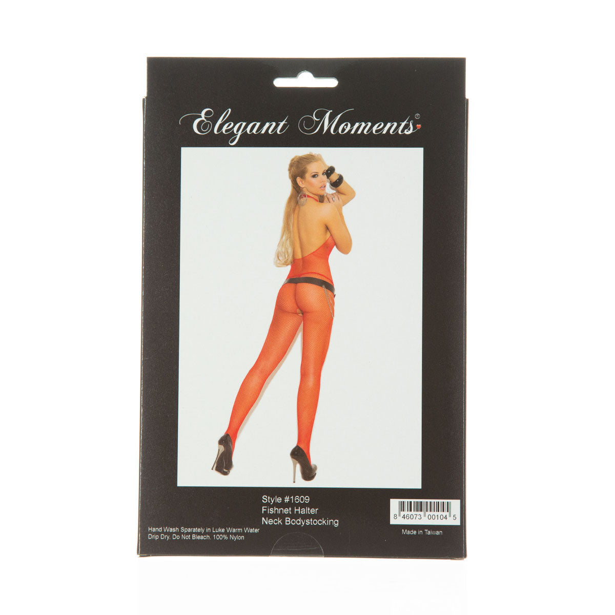 Elegant Moments – Fishnet Halter Neck Bodystocking - Red