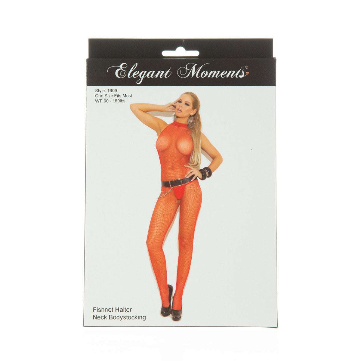 Elegant Moments – Fishnet Halter Neck Bodystocking - Red