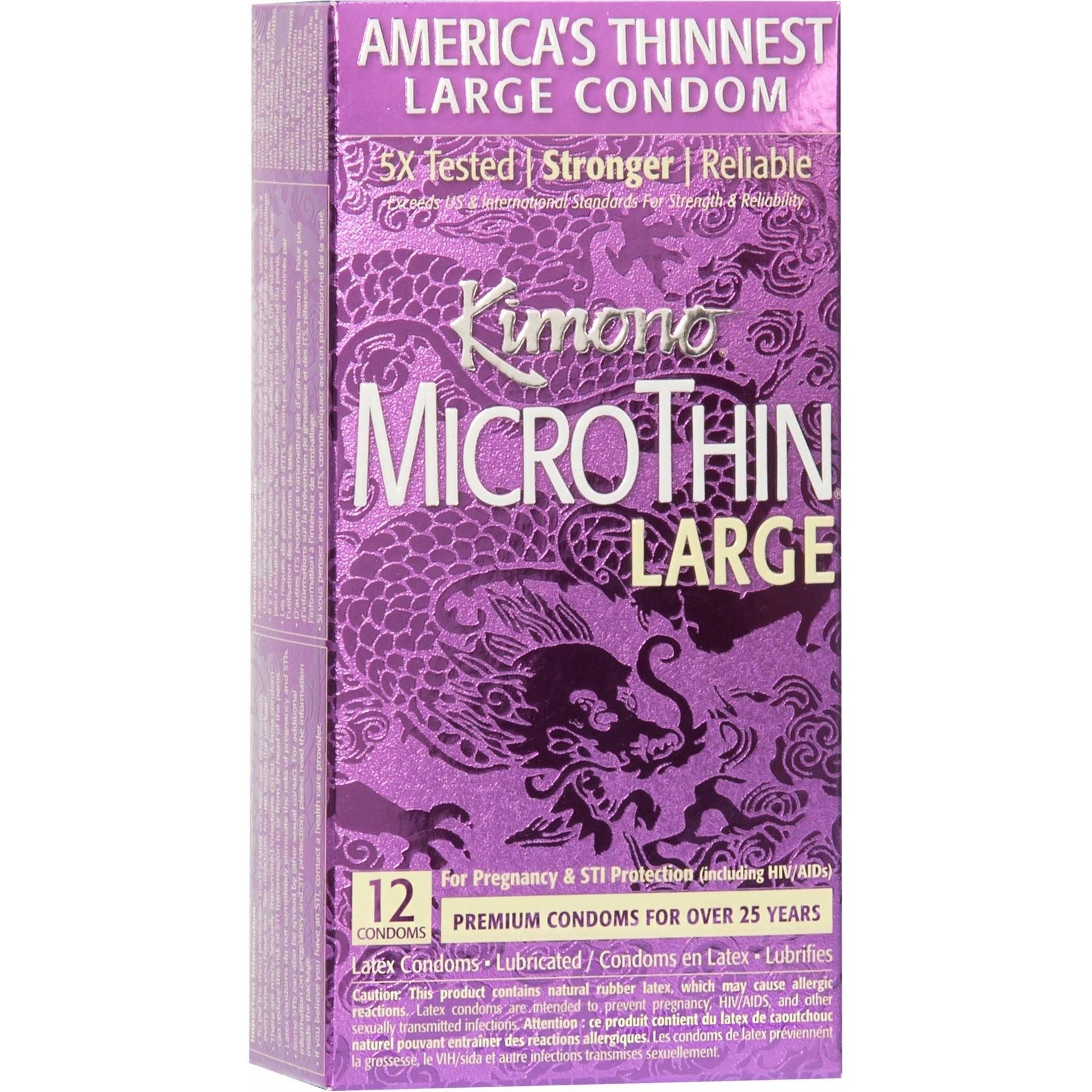Kimono - Large Micro Thin Condoms - 12 Pack