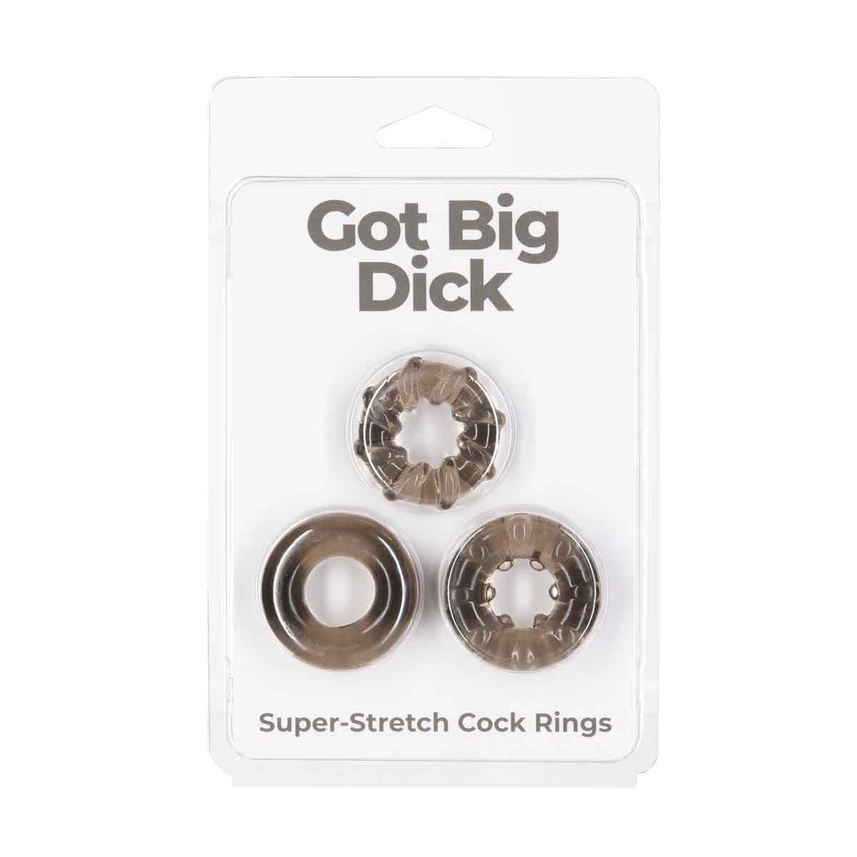 Got Big Dick - Super Stretch Cock Rings - Black - 3 Pack