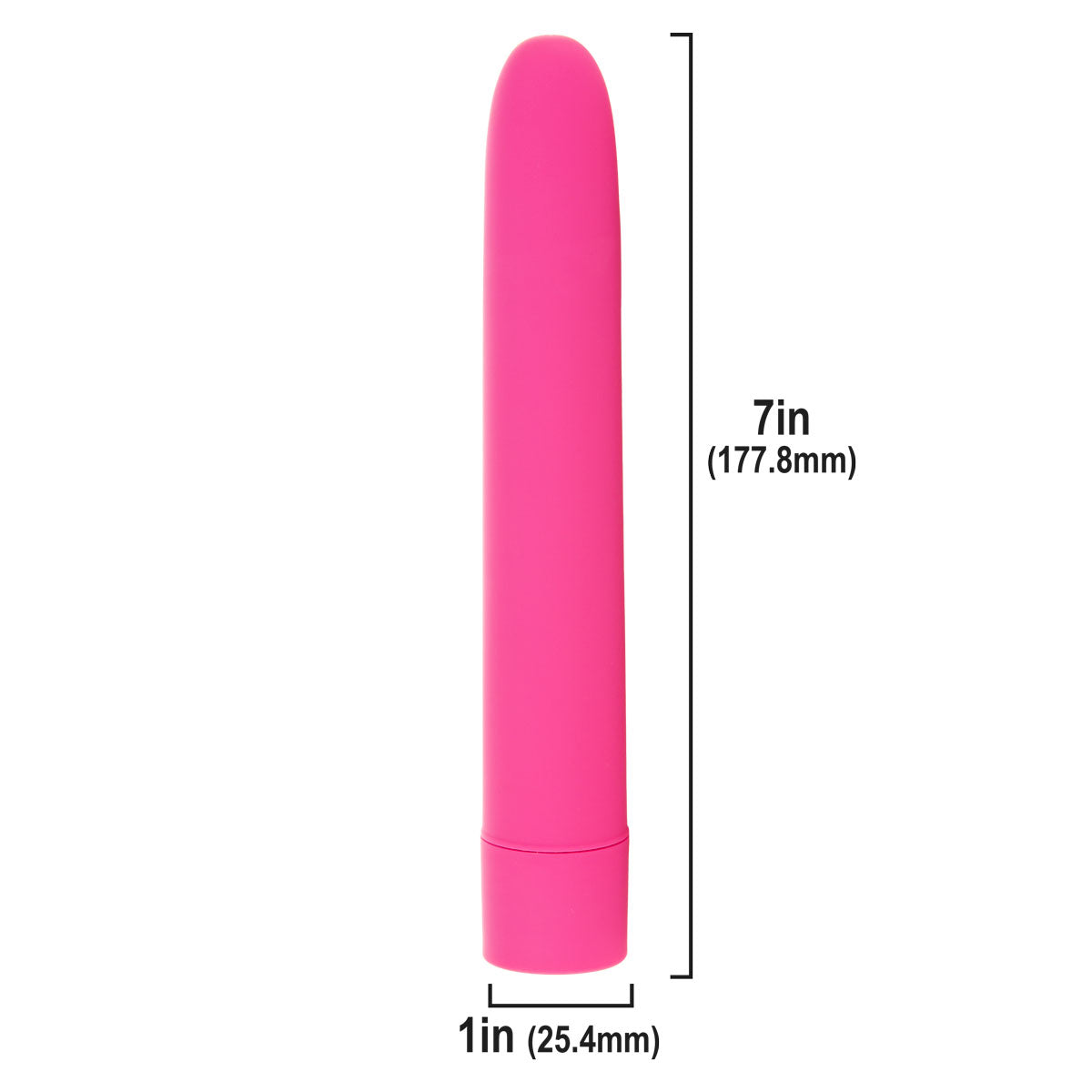 Pure Love® - Vibrateur lisse classique rose 7 po à 10 fonctions
