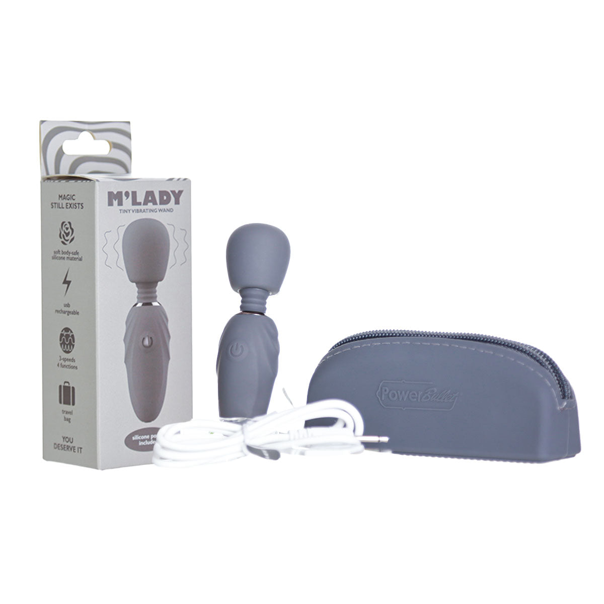 M'Lady - Mini baguette vibrante - Grise