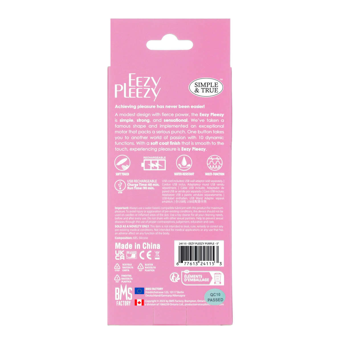 Eezy Pleezy - 5" rechargeable - Rose