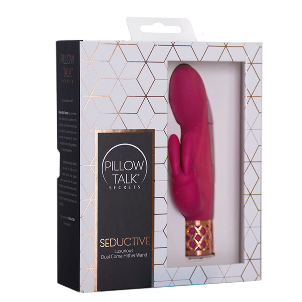 PILLOW TALK SECRETS - SEDUCTIVE - Luxurious Dual Come Hither Wand - Fuchsia