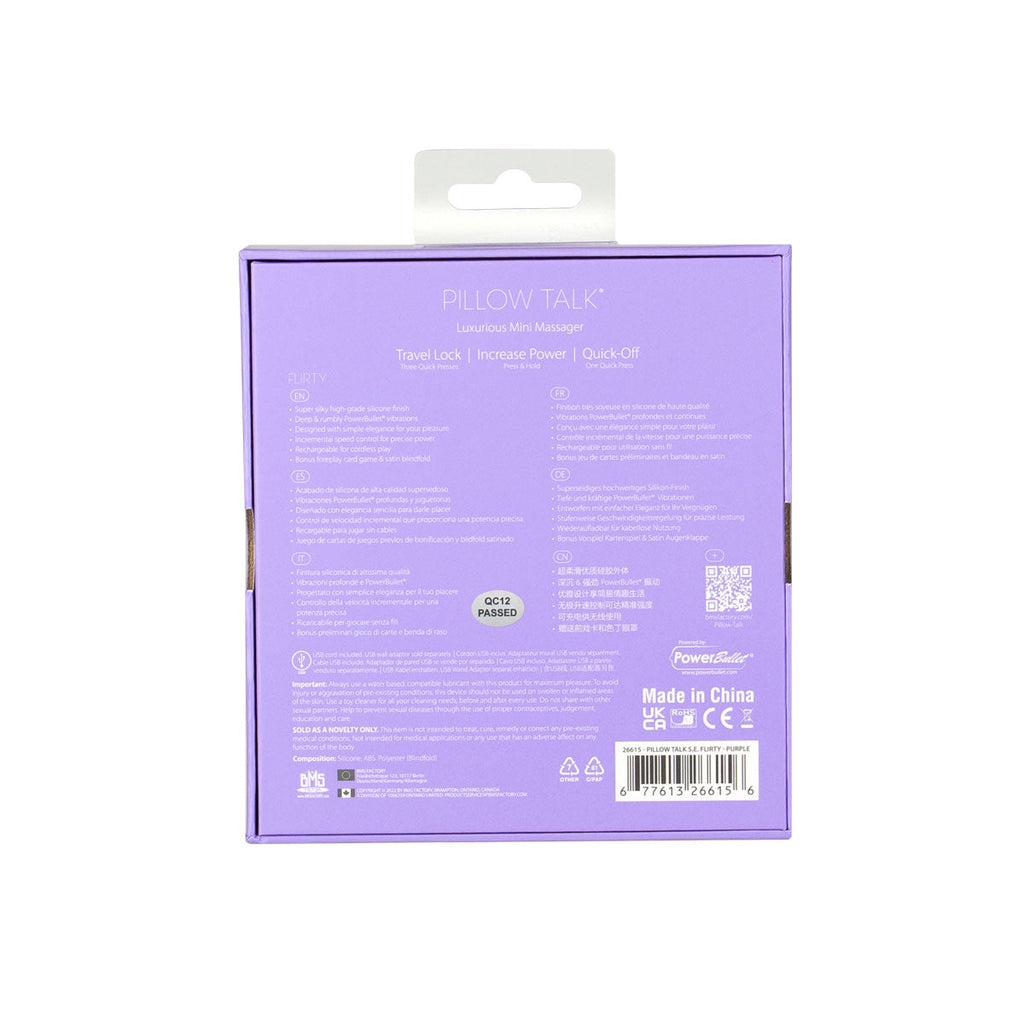 Pillow Talk - Édition spéciale Flirty - Mini masseur luxueux - Rechargeable - Violet