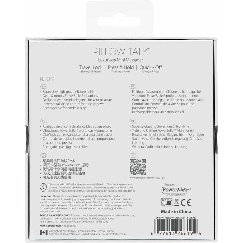 Pillow Talk - Flirty Vibrator - Rechargeable - Teal