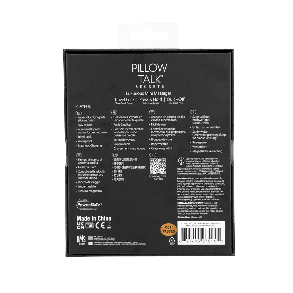 Pillow Talk Secrets - Jouet intime - Vibrateur clitoridien - Bleu marine