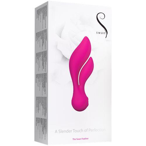 Swan - Feather - Dual Vibrator - Rechargeable - Pink