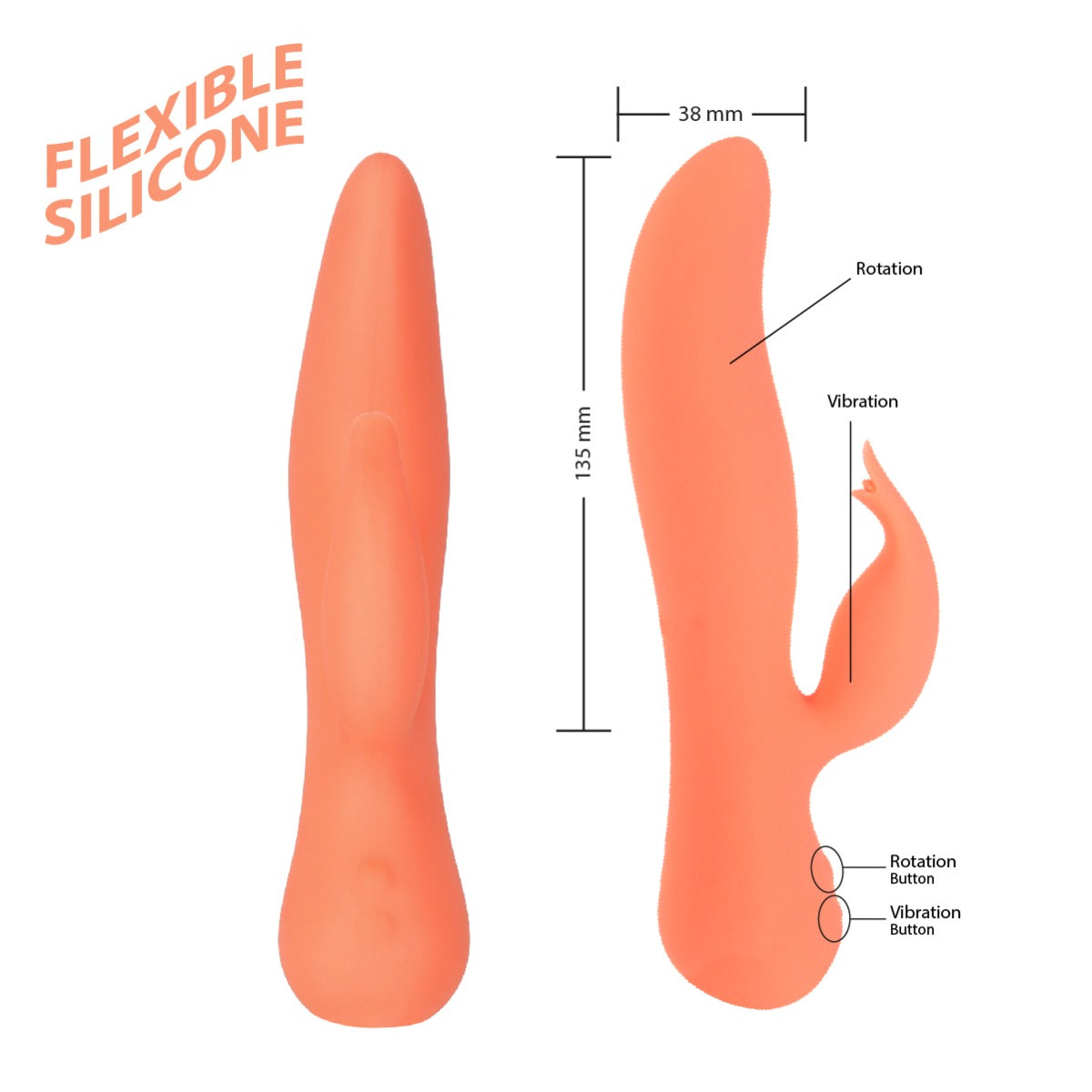 Swan - Blossom - Dual Action Vibrator - Coral