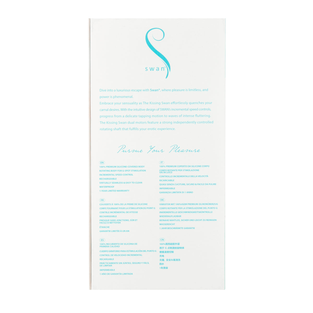 Swan - Cygne qui s'embrasse - Vibrateur double action - Bleu
