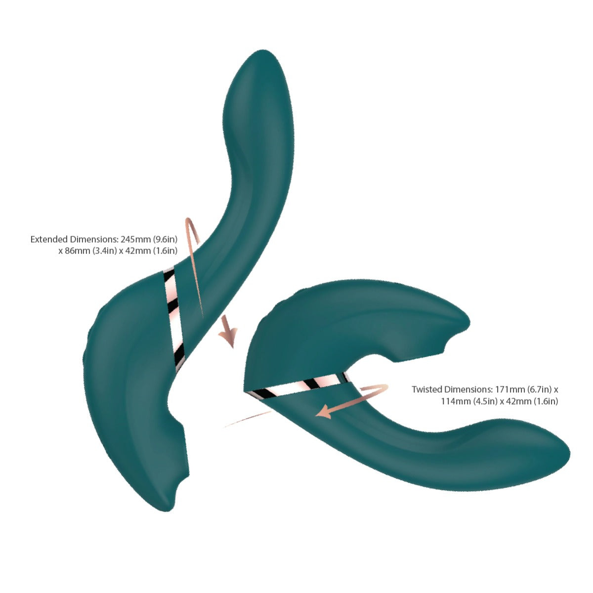 Swan - Monarch - Transform With A Twist Vibrator & Stimulator - Teal